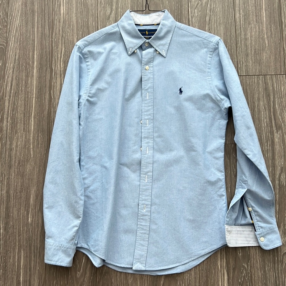 Men’s Oxford Ralph Lauren Long-Sleeves Slim Fit Medium Blue